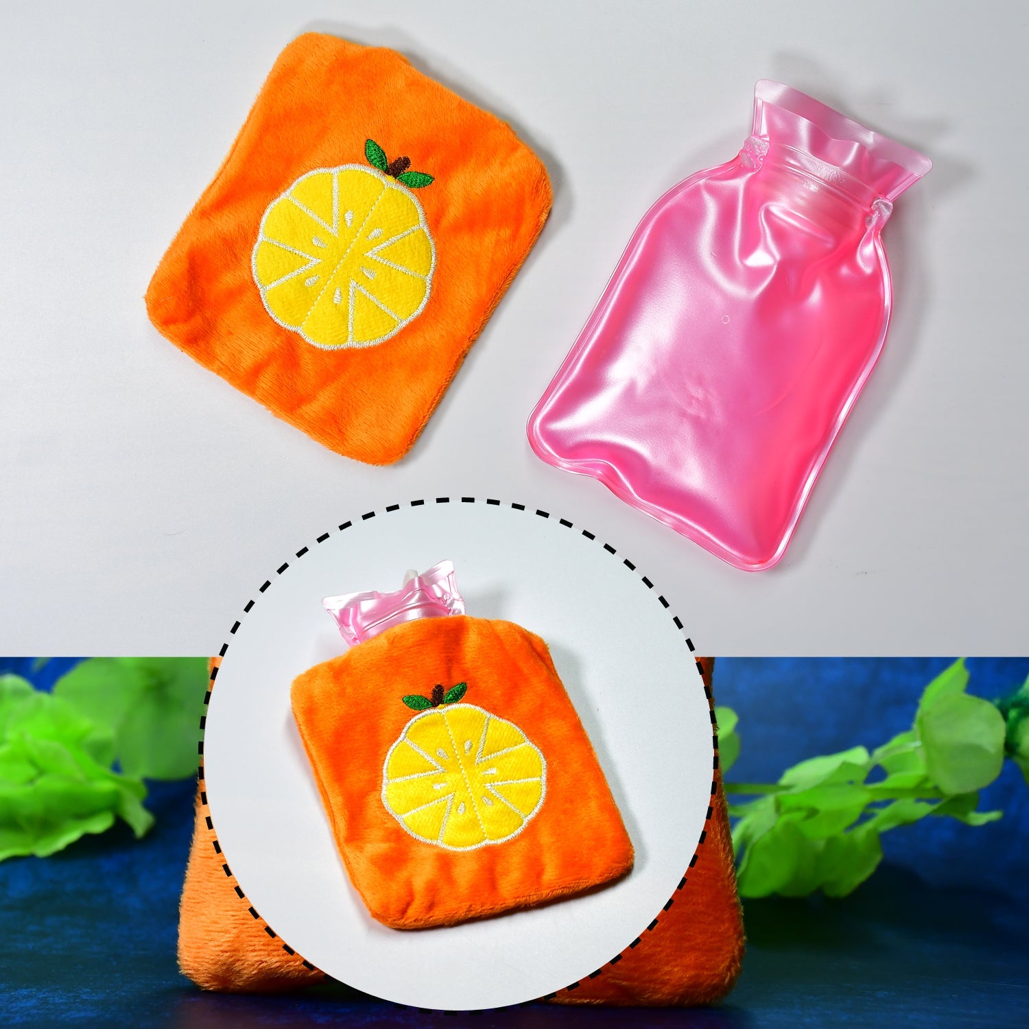 6510 Orange small Hot Water Bag with Cover for Pain Relief, Neck, Shoulder Pain and Hand, Feet Warmer, Menstrual Cramps. DeoDap 6510 Orange small Hot Water Bag with Cover for Pain Relief, Neck, Shoulder Pain and Hand, Feet Warmer, Menstrual Cramps. DeoDap